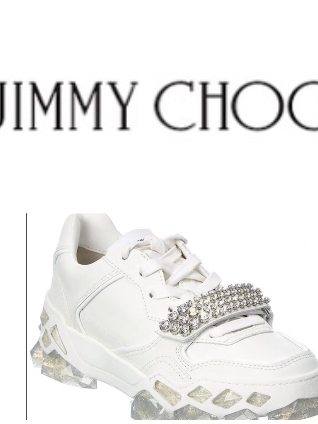Wowjimmy Choo White Crystal-Embellished Athletic Sneakersnwt & Box